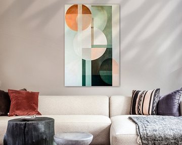 Geometrische harmonie in zachte kleuren van Poster Art Shop