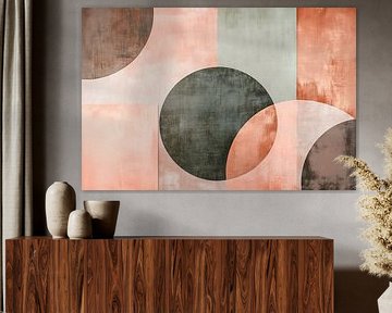 Geometric harmony in soft tones by Poster Art Shop