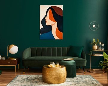 Profile of a stylised woman in colours by Poster Art Shop
