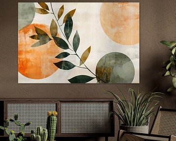 Abstract plant composition with circles by Poster Art Shop