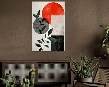 Composition végétale géométrique en couleurs sur Poster Art Shop