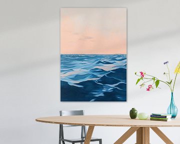 Oceaan Minimalistisch Natuur Zee Roze van Niklas Maximilian