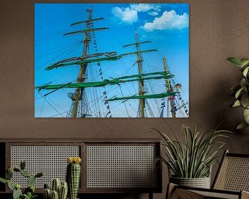 Masts of the tall ship Alexander von Humboldt II, Sail 2015 by Rietje Bulthuis