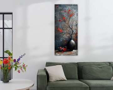 Modern Winter Stilleven | Ember Petal Drift van Kunst Kriebels