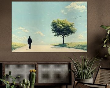 Journey into the Still Sky van Abstract Schilderij