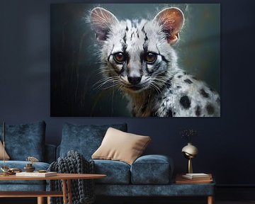 Realistischer Leopard | Stille Aufmerksamkeit von ARTEO Gemälde