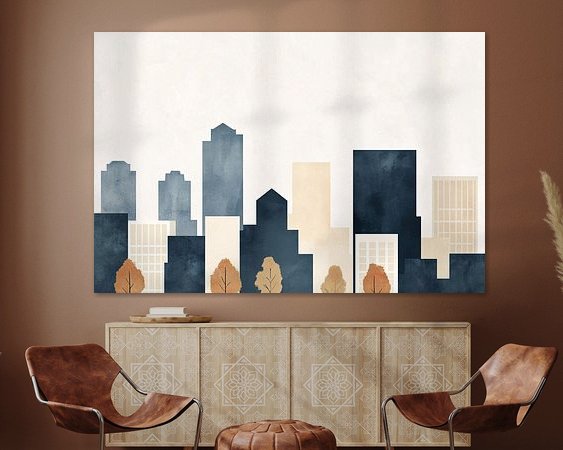 Voorbeeld van het werk in een kamer