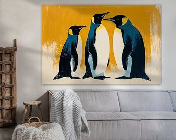 Drie pinguïns in pop-art stijl van Imperial Art House