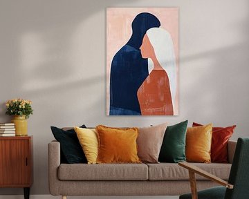 Abstract romantisch silhouet paar van Imperial Art House