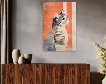 Popart portret van een kat van Imperial Art House