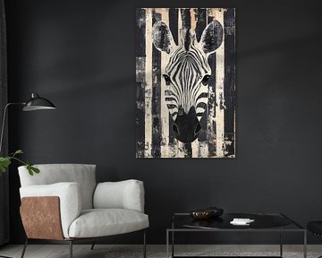 Monochrome zebra art painting