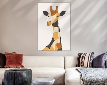 Abstrakte Giraffe mit warmen Farben von Imperial Art House
