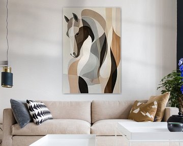 Modern abstract portret paard van Imperial Art House