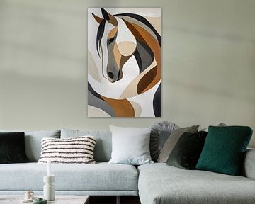 Kubistisch paard in abstract design van Imperial Art House