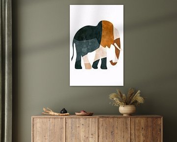Abstracte olifant in aardetinten van Imperial Art House