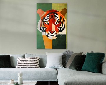 Kleurrijke tijger in moderne stijl van Imperial Art House