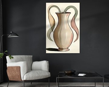 Abstract vase in soft colours by Imperial Art House