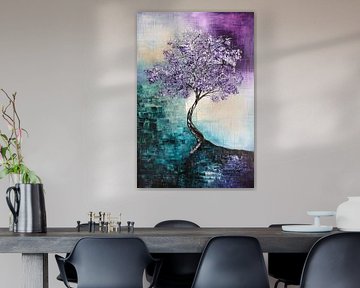 Purple tree abstract artwork by Imperial Art House