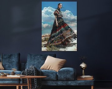 Woestijnmode | Windswept Beauty in the Desert van Abstract Schilderij