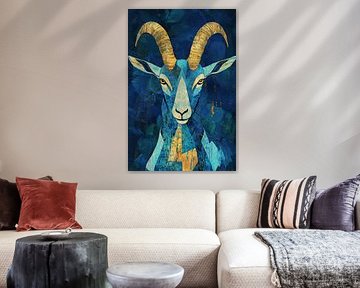 Modern goat in abstract design