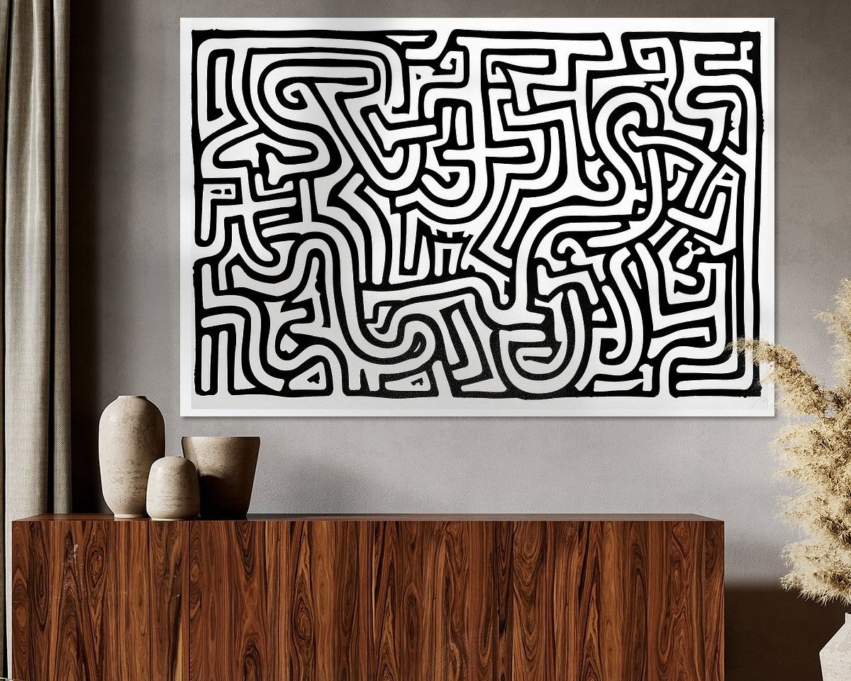 Voorbeeld van het werk in een kamer