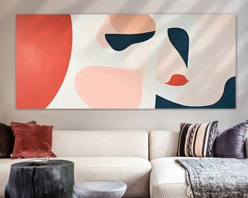 Abstrakte Begegnung in sanften Farben von Poster Art Shop