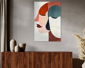 Abstract faces in soft colours by Poster Art Shop