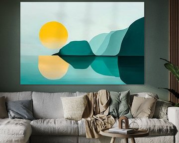 Evening coastal landscape with sunset by Poster Art Shop