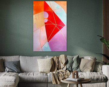 Abstract explosion of colour with gold lines by Poster Art Shop