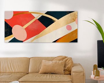 Abstract colour harmony with gold lines by Poster Art Shop