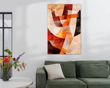 Composition abstraite de couleurs dans les tons de terre sur Poster Art Shop