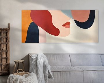 Abstract vrouwelijk figuur in zachte tinten van Poster Art Shop