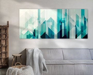 Abstract geometry in cool colours by Poster Art Shop