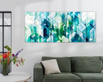 Abstract geometry in blue and green by Poster Art Shop