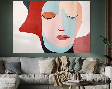 Abstrakte Gesichtszüge in sanften Farben von Poster Art Shop
