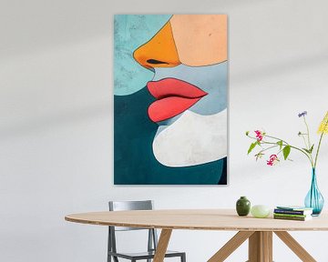 Abstract facial features in bright colours by Poster Art Shop