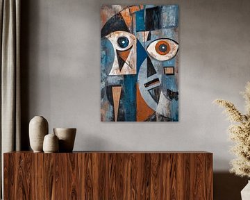 Abstract faces in earth tones - Creative by Poster Art Shop