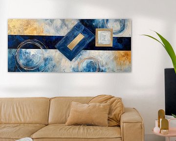 Abstract composition in blue and gold by Poster Art Shop