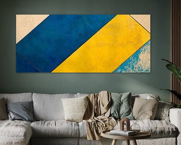 Abstract composition in blue and yellow by Poster Art Shop