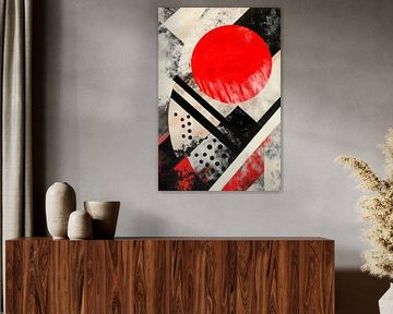 Composition abstraite en rouge et noir sur Poster Art Shop
