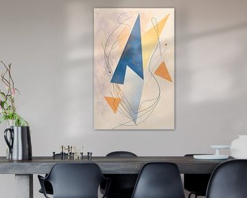 Composition abstraite en bleu et orange sur Poster Art Shop