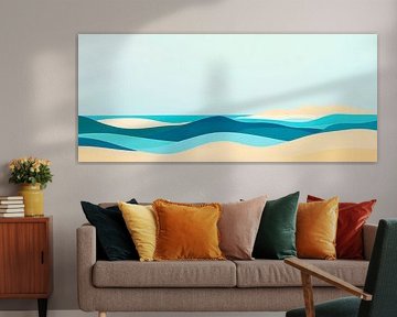 Abstract coastal landscape in blue tones by Poster Art Shop