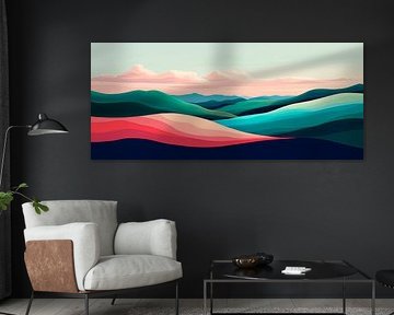 Paysage abstrait aux couleurs douces sur Poster Art Shop