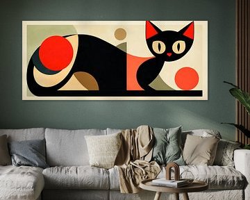 Abstract black cat with colours by Poster Art Shop
