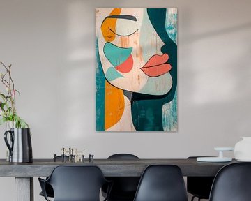 Abstract face in soft colours by Poster Art Shop