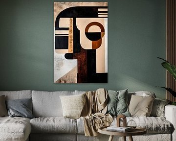 Abstract portrait in earth tones - Geometric by Poster Art Shop