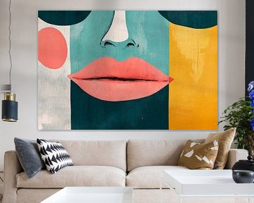 Abstraktes Porträt mit leuchtenden Farben von Poster Art Shop