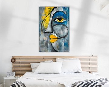 Abstract portrait with colourful accents by Poster Art Shop