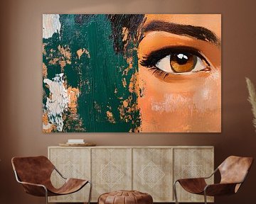 Auge im Fokus – Farbenfrohes Porträt von Poster Art Shop