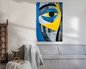 Moment van kleur - Abstracte portretkunst van Poster Art Shop